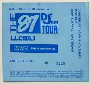 Boleto de concierto usado LL Cool J Public Enemy Jaap Edenhal Amsterdam 5 de noviembre de 1987 - Imagen 1 de 1