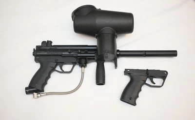 Marcador de paintball Tippmann A-5 usado con sistema de alimentación ciclónica y marco E de repuesto Foto 1 de 4