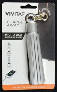 Vivitar Charge Away Micro USB 3" Charging Cable Tassel android samsung NEW - Picture 1 of 2
