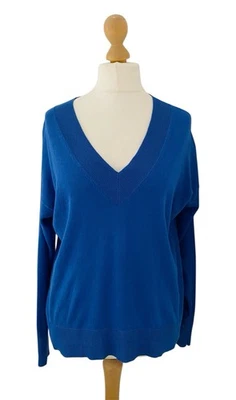 Barbour Women's Blue Jumper Sweater V-neck Lightweight Long Sleeved UK 10 - Image 1 of 4