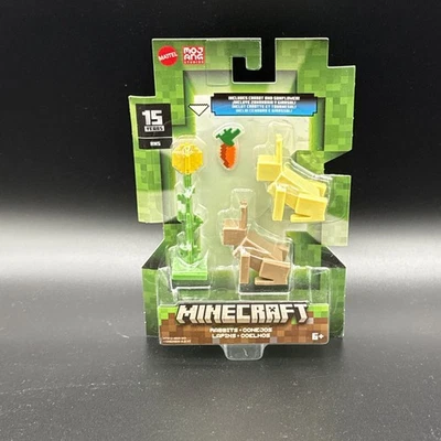 Figuras de acción del 15 aniversario de Minecraft 2024: CONEJOS (con zanahoria y girasol) Foto 1 de 4