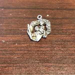 925 Sterling Silber St. Christophorus Darstellung Charm Made in USA - Bild 1 von 6