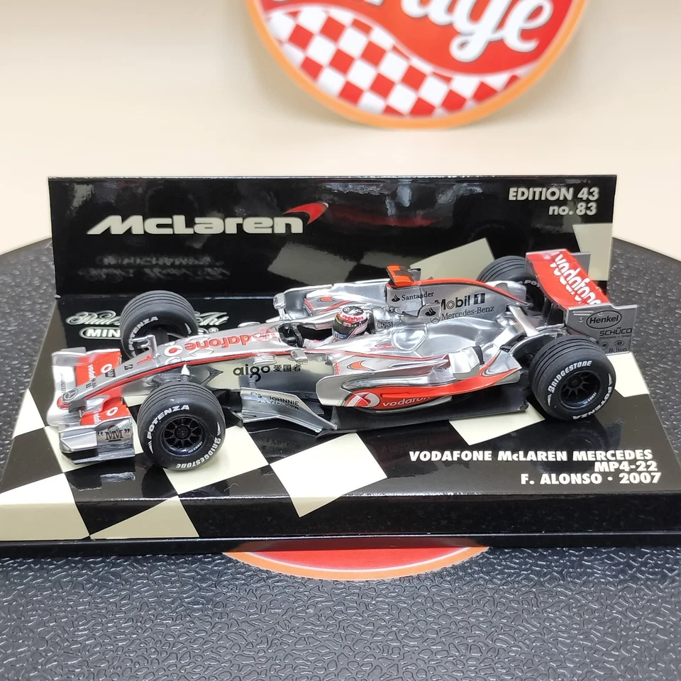 MINICHAMPS 1/43 Vodafone McLaren Mercedes MP4-22 Fernando Alonso 2007 530074301 - Image 1 of 4