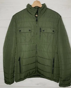 JACKDAW Herren Wattierter Mantel Jacke Grün Größe Medium Winter Full Zip Warm Angeln - Bild 1 von 14