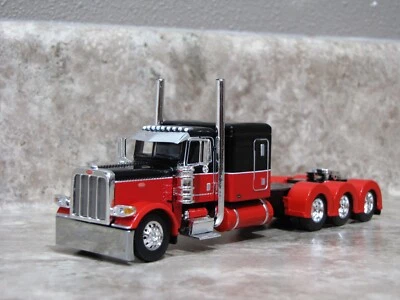 DCP 1/64 Red Black Tri-Axle 389 Peterbilt Semi Truck Farm Toy  - Image 1 of 3