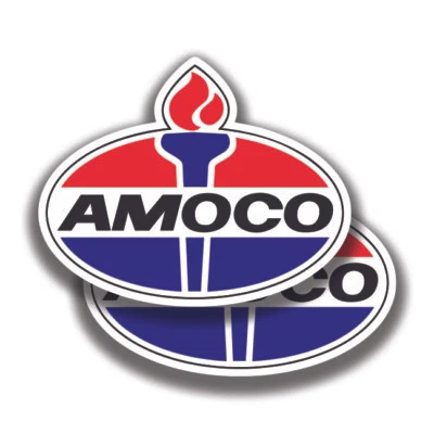 THE DECAL AND STICKER MAFIA AMOCO GAS OIL DECALs 2 Stickers Bogo Vintage Car Window Bumper