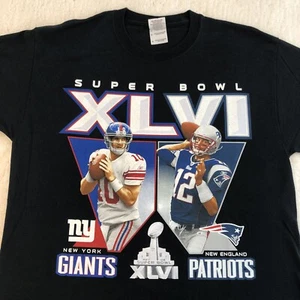 NFL Super Bowl XLVI NY Giants Eli Manning NE Patriots Tom Brady T-Shirt Größe M - Bild 1 von 7