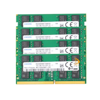 Samsung 4x 16GB 2RX8 DDR4 2133P PC4-17000 SODIMM CL15 Sodimm Laptop Memory RAM - Image 1 of 4