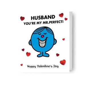 Tarjeta de San Valentín Mr.Men de Mr. Perfect Marido Divertido y lindo romántico día de San Valentín. - Imagen 1 de 6