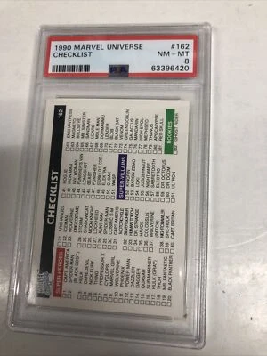 1990 Marvel Universe Checklist #162 NM-MT 8 - Image 1 of 2