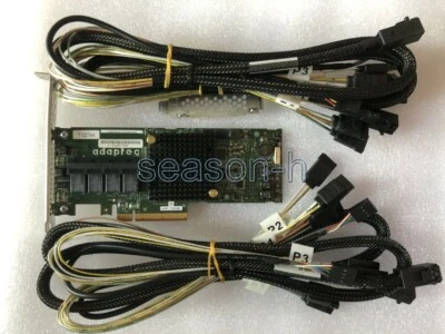 Adaptec ASR-71605 16-Port 6Gb/s 1GB SAS SATA PCIe RAID Controller+4*8643- sata*4 - Image 1 of 2