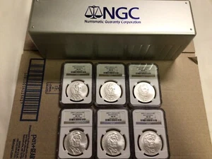 Lot Of 6- 2009 Lincoln .900 Fine Dollars NGC MS70, With Case (285) - Picture 1 of 5