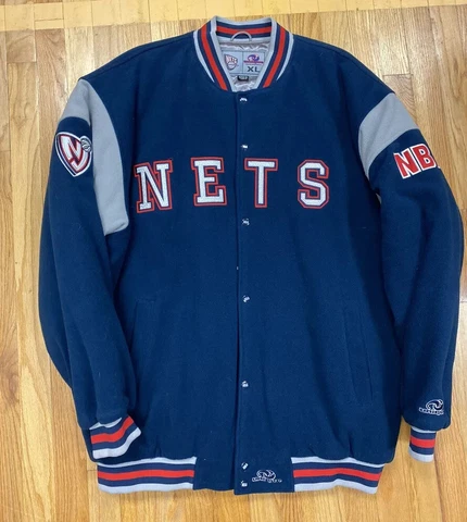 new jersey nets varsity jacket size XL vintage vtg authentic rare nba basketball Cover