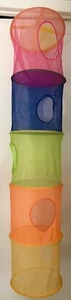 Mesh Storage Organizer Closet Rod Bar Hanging Shelf Bag Toys Children 5 Sections - Picture 1 of 4