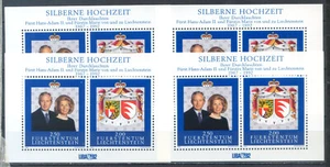 1992 LIECHTENSTEIN - 4 Sheets "BODAS DE PLATA, CASA REAL " NEW MINT - Imagen 1 de 1