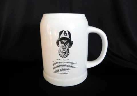 Randy Jones Signed SOUVENIR BEER STEIN MUG Viejas Casino Promotion Cover