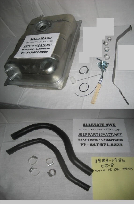 JEEP 1983 - 86 CJ8 全新后部安装 15 GAL 气罐套件 发件人、软管、带扣 — 第 1/2 张图片