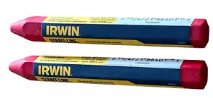 Two Irwin RED Strait Line Markers 66401ZR - Lumber Crayon (Oily & Wet Surfaces) - Picture 1 of 6