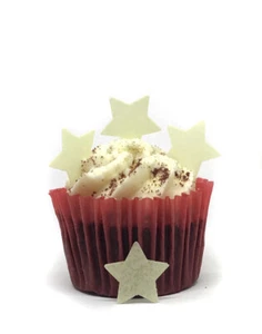 100 Precut Pale Yellow Stars Edible Wafer Paper Cupcake Cake Toppers Decorations - Picture 1 of 1