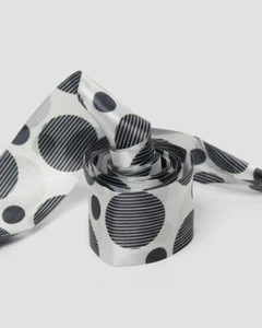 Dr Martens 55 INCH RIBBON SHOE LACES (8-10 EYE) WHITE/BLACK DOTS - Picture 1 of 3