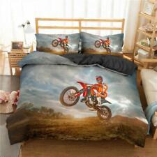 Off-Road Motorcycle Motocross Print Quilt Duvet Cover Set Kids Soft Doona Cover