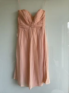 Seduce Peach Pink Silk Strapless Cocktail Dress Sz 8 - Picture 1 of 7