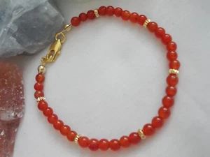 Roter Achat-Armband, 4 - 4,5mm polierte Kugeln, 19,2cm - Bild 1 von 3