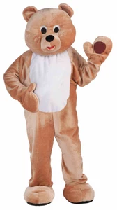 Deluxe Mascot Honey Bear plush jumpsuit costume head mitts shoe covers school - Picture 1 of 17