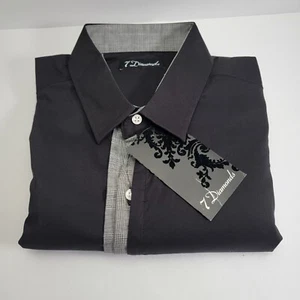 Camisa con botones 7 diamantes para hombre S estrellato en acción negra - Imagen 1 de 11