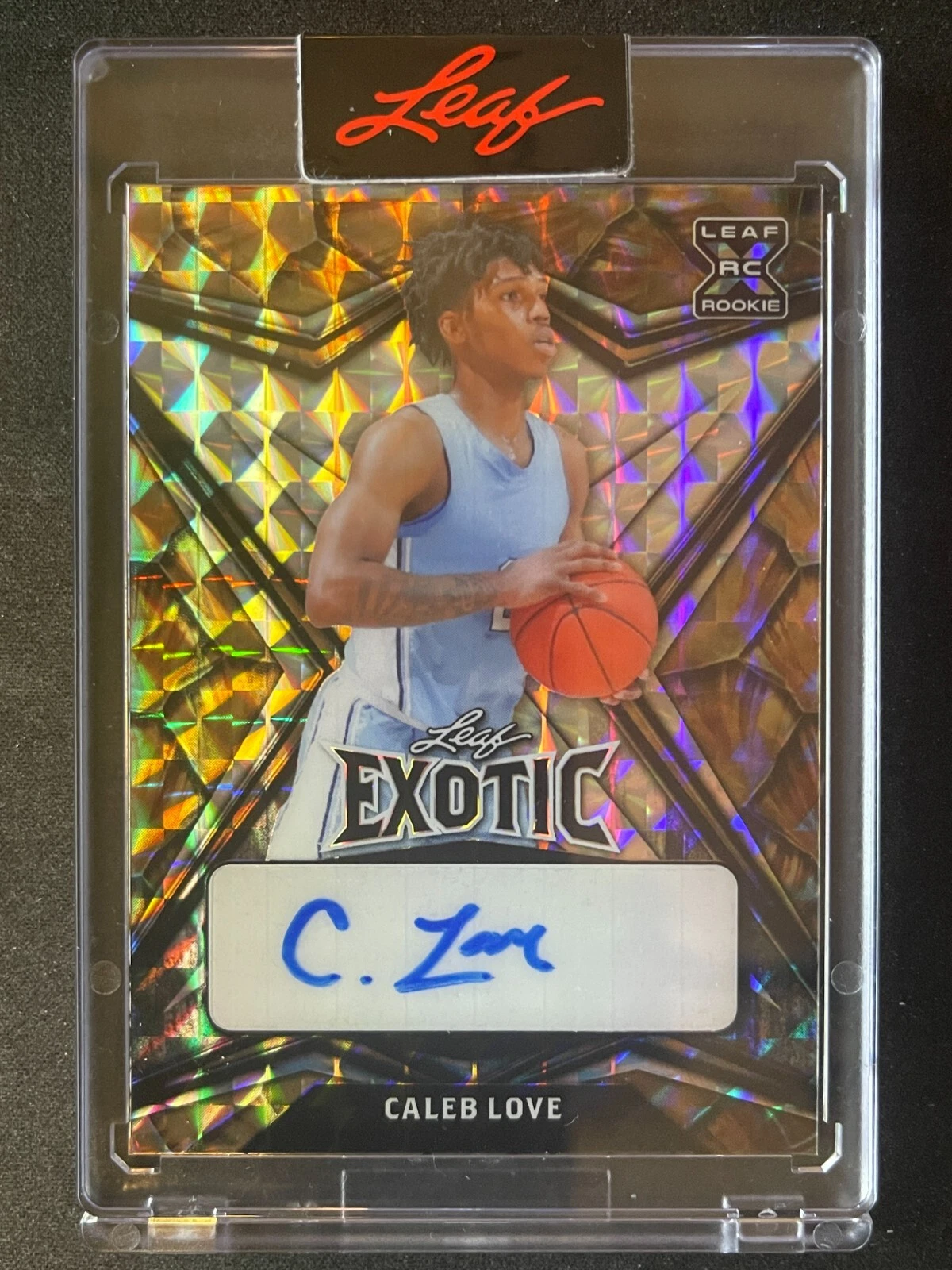 2022-23 Leaf Exotic Caleb Love Auto Giraffe Mosaic /3 Encased
