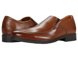 Mocasines Clarks para hombre Whiddon Step cuero tostado oscuro talla: 12 W comodidad extrema NUEVO - Imagen 1 de 7