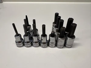 Snap-On FA4E-FA12E 9/64”-3/8” 14 Piece SAE Chrome Standard Hex Bit Socket #7D2 - Picture 1 of 14