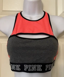 VICTORIAS SECRET PINK SPORTS Naranja Gris Negro Talla M Usado en Excelente Condición - Imagen 1 de 8