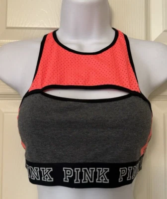 VICTORIAS SECRET PINK SPORTS Orange Gray Black Size M GUC - Image 1 of 4