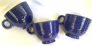 3 Original 1930s Fiesta Dark Blue Cups Homer Laughlin 2 3/4 " Tall - Picture 1 of 3