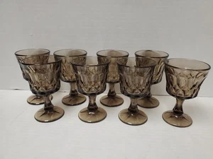 8) Noritake Perspective Brown Wine Glass Footed Goblet Glasses *EUC* - Picture 1 of 6