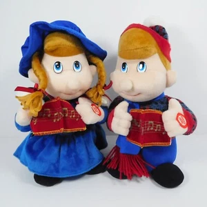 Creature Comforts Interactive Singing Carolers Plush Boy Girl Blue   ISSUES READ - Picture 1 of 22