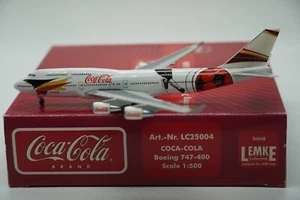 Herpa Wings 1:500 Coca Cola Boeing 747-400 Euro 2004 (513890) Limited 1800 Ex - Foto 1 di 7