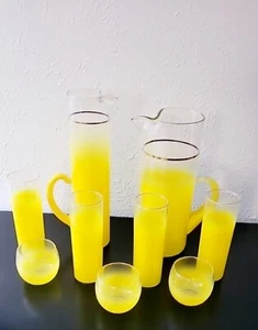 Vintage West Virginia Blendo gelb Glaswaren Set - Bild 1 von 22