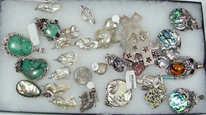 Wholesale 482 Grams 925 Sterling Silver Pendants 1899R abef - Picture 1 of 3