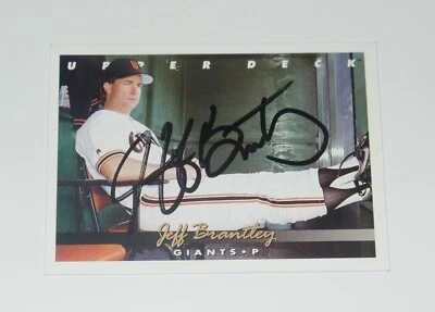 JEFF BRANTLEY SIGNED AUTO'D 1993 UPPER DECK CARD #581 SAN FRANCISCO GIANTS REDS - Image 1 of 2