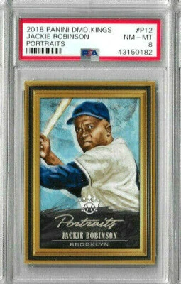 2018 Panini Diamond Kings Jackie Robinson Portraits PSA 8 - Image 1 of 2