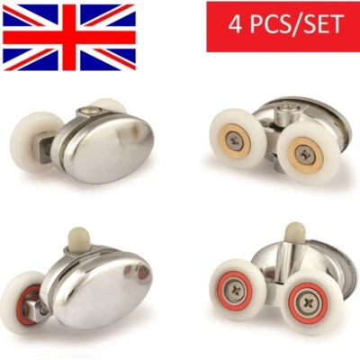 4 x Butterfly Shower Door Rollers/Wheels 23mm wheel/top and bottom lakes R7