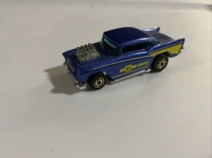 Vintage Hot Wheels '57 Chevy 1976 Blue/Yellow Gold GHO 1/64 Diecast - Picture 1 of 5