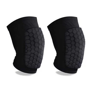 Pair Knee Compression Pads Honeycomb Padding Basketball Volleyball Non-Slip - Picture 1 of 5