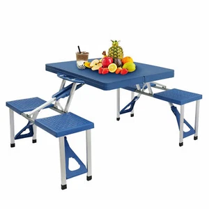 Folding Portable Camping Picnic Table +4Chair Suitcase Design 1-piece For BBQ - Picture 1 of 12
