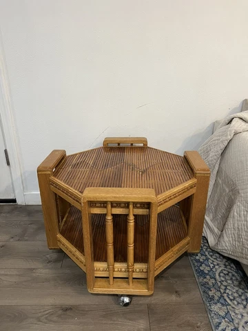 Beautiful Vintage Split Bamboo Two Tier Coffee Table Cover