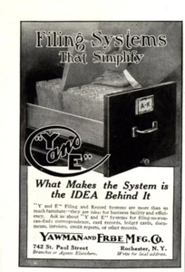 1918 Yawman und Erbe: Filing Systems Vintage Print Ad - Bild 1 von 1