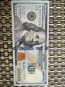 $100 US Bank Note Fancy Mirror Number Bill 9557 7559 UNC 2013 - Picture 1 of 2