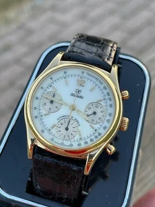 Nivada Automatic Chronograph 3ATM Swiss Vintage Watch NOS with Box - Foto 1 di 5